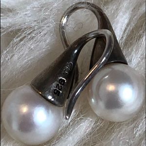 Petit Pearl Hook Earrings with Sterling Silver